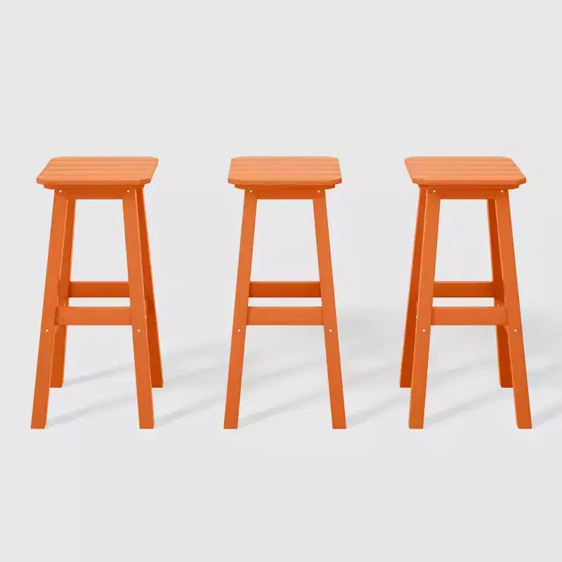 WestinTrends Malibu 29 All Weather Hdpe Outdoor Patio Square Backless Bar Stool (Set of 3)