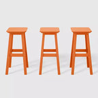 WestinTrends Malibu 29 All Weather Hdpe Outdoor Patio Square Backless Bar Stool (Set of 3)