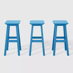WestinTrends Malibu 29 All Weather Hdpe Outdoor Patio Square Backless Bar Stool (Set of 3)