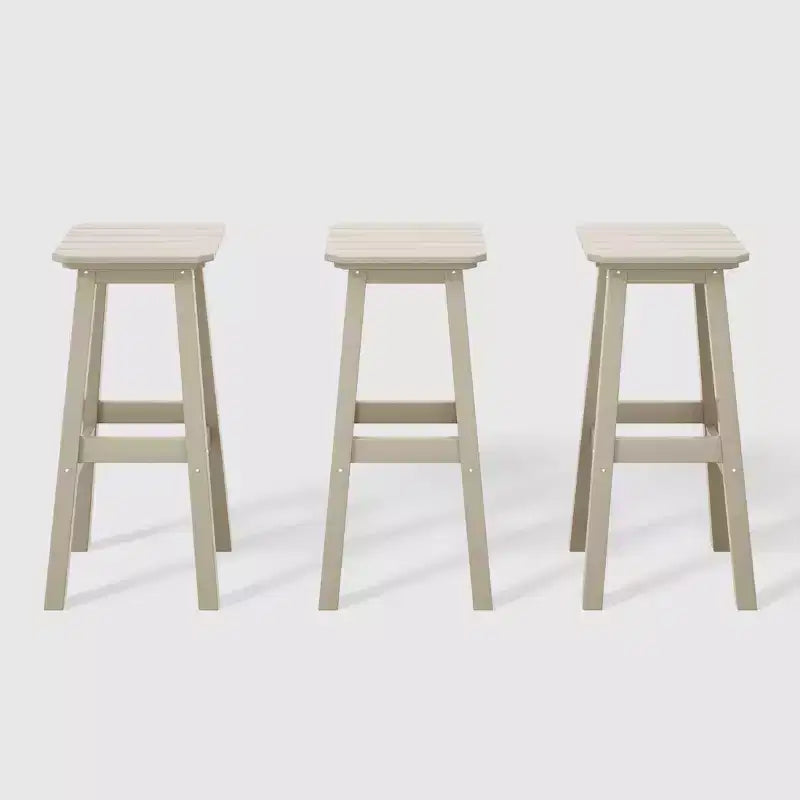 WestinTrends Malibu 29 All Weather Hdpe Outdoor Patio Square Backless Bar Stool (Set of 3)