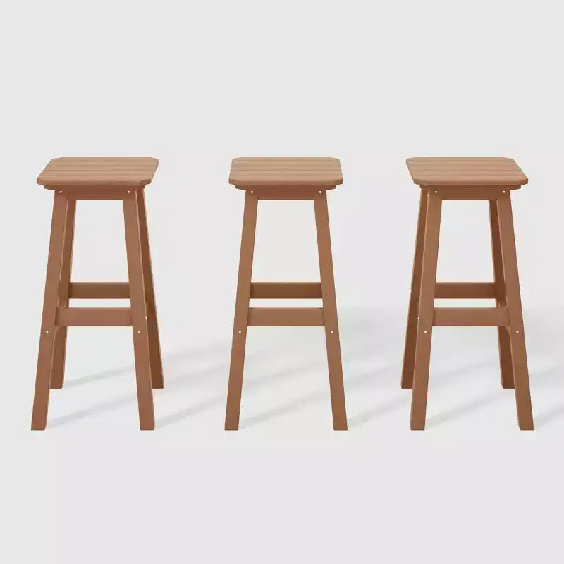 WestinTrends Malibu 29 All Weather Hdpe Outdoor Patio Square Backless Bar Stool (Set of 3)
