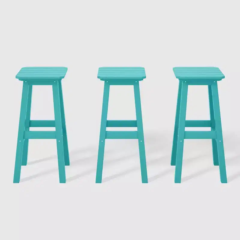 WestinTrends Malibu 29 All Weather Hdpe Outdoor Patio Square Backless Bar Stool (Set of 3)