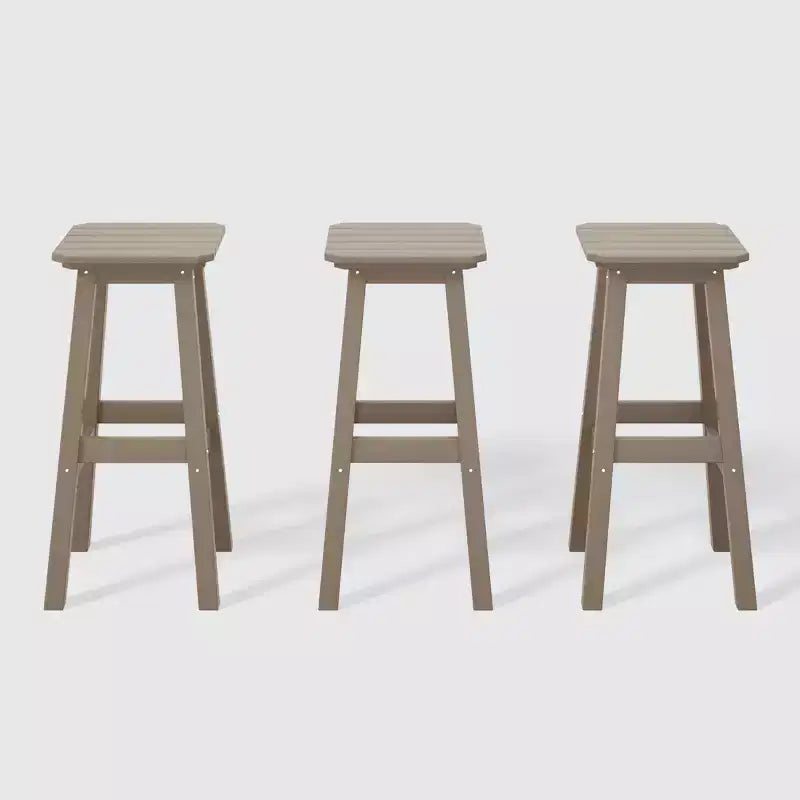 WestinTrends Malibu 29 All Weather Hdpe Outdoor Patio Square Backless Bar Stool (Set of 3)