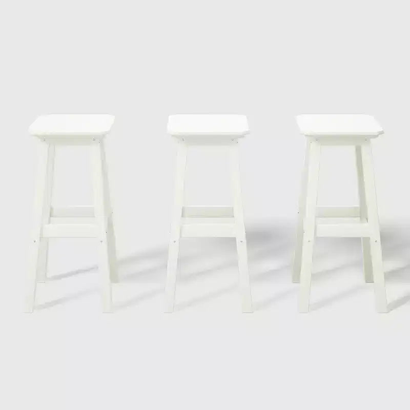 WestinTrends Malibu 29 All Weather Hdpe Outdoor Patio Square Backless Bar Stool (Set of 3)