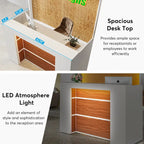 Comptoir d'accueil LED de 63 pouces avec panneaux privés pour la caisse au détail, magasin, bureau, hall, boutique, clinique