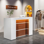 Comptoir d'accueil LED de 63 pouces avec panneaux privés pour la caisse au détail, magasin, bureau, hall, boutique, clinique