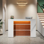 Comptoir d'accueil LED de 63 pouces avec panneaux privés pour la caisse au détail, magasin, bureau, hall, boutique, clinique