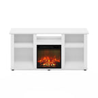 Furinno Jensen Fireplace TV Entertainment Center with Open Storage Compartment for TV up to 55 Inch
