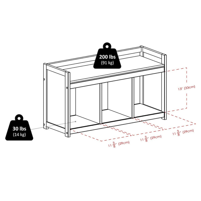 Addison 2-Pc Storage Bench with Seat Cushion, Espresso - 37.5W x 13.5D x 20.87H