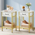 VECELO Lot de 2 tables de chevet modernes avec tiroir et étagère de rangement