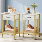 VECELO Lot de 2 tables de chevet modernes avec tiroir et étagère de rangement