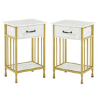 VECELO Lot de 2 tables de chevet modernes avec tiroir et étagère de rangement