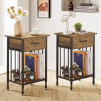 VECELO Lot de 2 tables de chevet modernes avec tiroir et étagère de rangement
