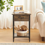VECELO Lot de 2 tables de chevet modernes avec tiroir et étagère de rangement