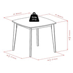 Dining Table, Walnut - 34.02 x 34.02 x 29.33 inches