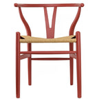 Set of 2 Natural Modern Wood Dining Chair With Back Y Arm Armchair Hemp Seat Home Restaurant Office Desk Work Kitchen