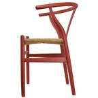 Set of 2 Natural Modern Wood Dining Chair With Back Y Arm Armchair Hemp Seat Home Restaurant Office Desk Work Kitchen