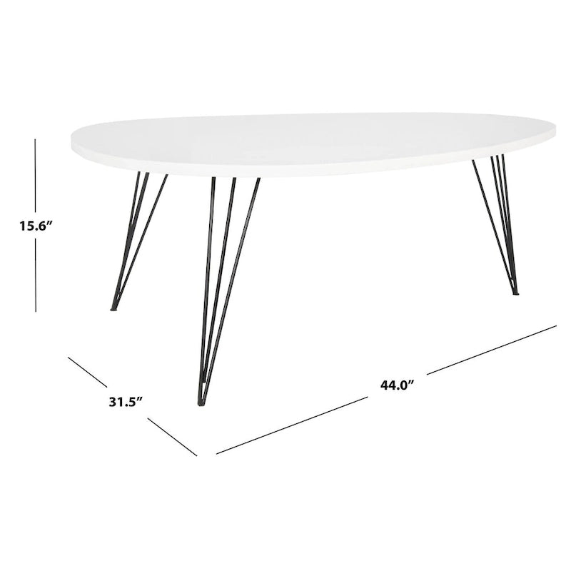 SAFAVIEH Louann Oak Finish/ Black Coffee Table - 44 x 31.5 x 15.6 - 44Wx32Dx16H