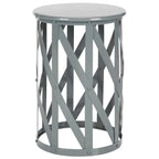 SAFAVIEH Soultana Grey Lattice Iron Stool - 14 x 14 x 20.7 - 14Wx14Dx20H