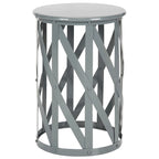 SAFAVIEH Soultana Grey Lattice Iron Stool - 14 x 14 x 20.7 - 14Wx14Dx20H