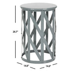 SAFAVIEH Soultana Grey Lattice Iron Stool - 14 x 14 x 20.7 - 14Wx14Dx20H