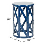 SAFAVIEH Soultana Grey Lattice Iron Stool - 14 x 14 x 20.7 - 14Wx14Dx20H