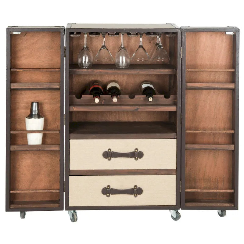 SAFAVIEH Krista Storage Beige Bar Cabinet - 23.6 x 17.7 x 42.1 - 24Wx18Dx42H