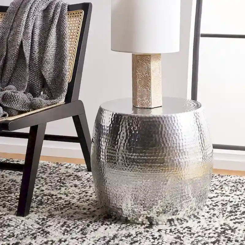  Helaine Silver Round Table - 15 W x 15 D x 16 H - 15Wx15Dx16H