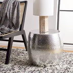  Helaine Silver Round Table - 15 W x 15 D x 16 H - 15Wx15Dx16H