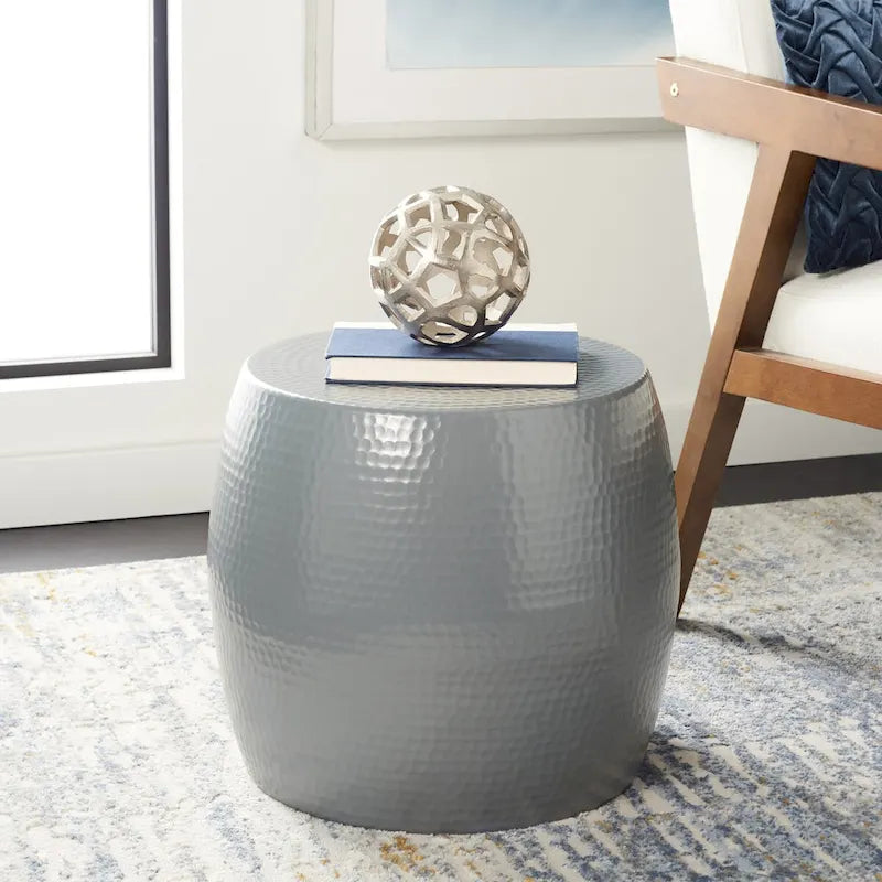 Helaine Silver Round Table - 15 W x 15 D x 16 H - 15Wx15Dx16H