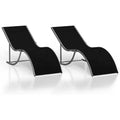 S-shaped Aluminum Recliner Set (2 pieces), 400 Pounds Load-bearing, Textilene Fabric, Waterproof and Breathable, for Outdoor Leisure,Gray