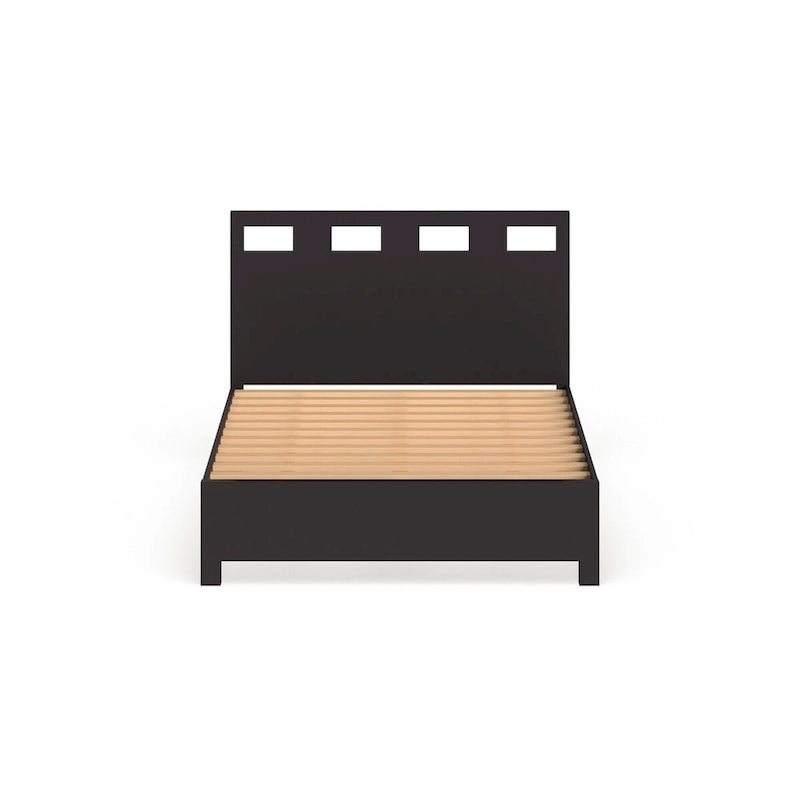 Rectangular Cutout Platform Storage Bed in Espresso