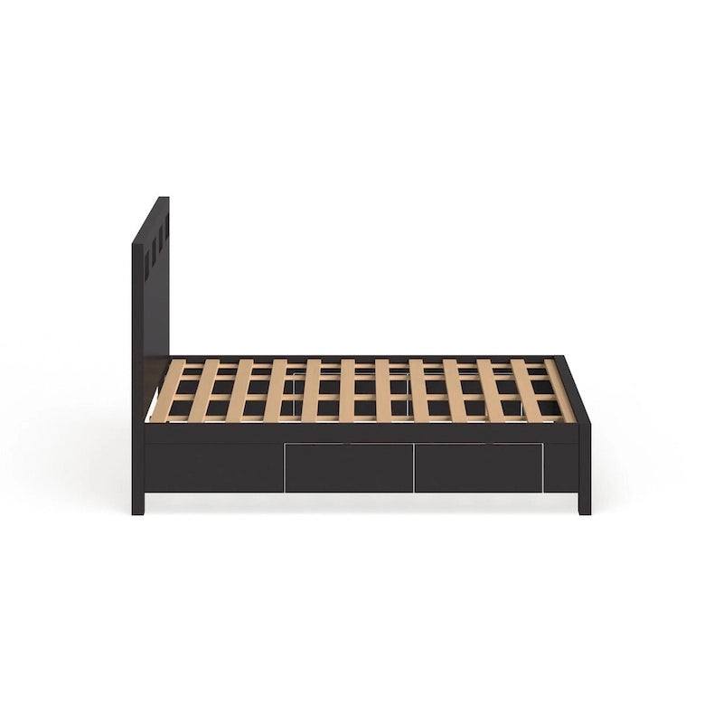 Rectangular Cutout Platform Storage Bed in Espresso