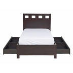 Rectangular Cutout Platform Storage Bed in Espresso