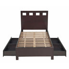 Rectangular Cutout Platform Storage Bed in Espresso
