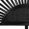 Rattan and Reclaimed Wood Sunburst Headboard