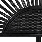 Rattan and Reclaimed Wood Sunburst Headboard