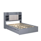 Multi-functional Full Size Bed with 4 Under-bed Portable Storage Drawers