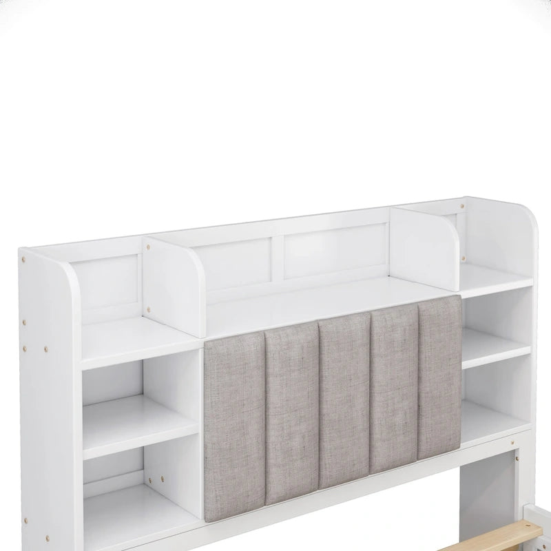 Multi-functional Full Size Bed with 4 Under-bed Portable Storage Drawers
