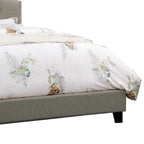Upholstered King Size Bed with Tufted Adjustable Headboard, Gray Fabric
