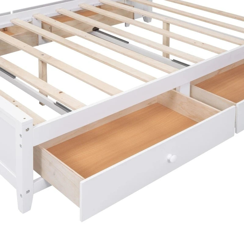 Lit double en bois avec armoire et étagère tout-en-un