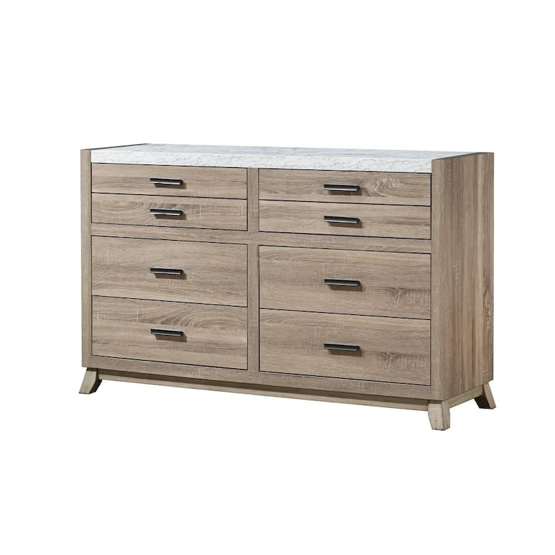 Daemon 3 Piece Light Brown Panel Bedroom Set