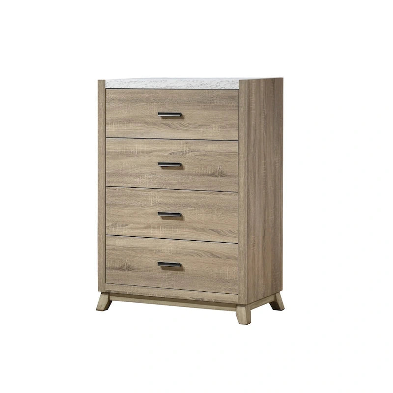 Daemon 3 Piece Light Brown Panel Bedroom Set