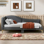 Twin Size Upholstered Daybed with Headboard and Armrest