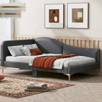 Twin Size Upholstered Daybed with Headboard and Armrest