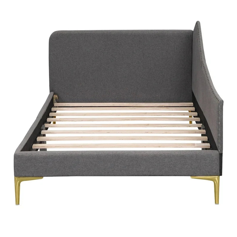 Twin Size Upholstered Daybed with Headboard and Armrest