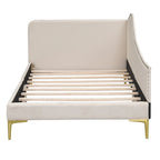 Twin Size Upholstered Daybed with Headboard and Armrest