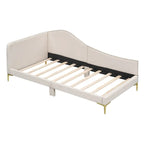 Twin Size Upholstered Daybed with Headboard and Armrest