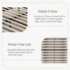 Upholstered Platform Bed Frame with Vertical Stripe Headboard