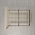 Upholstered Platform Bed Frame with Vertical Stripe Headboard